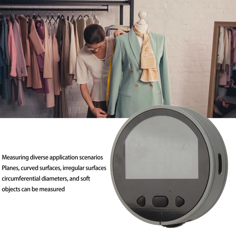 Round Electronic Ruler Distance Meter Electronic Tape Measure with LCD