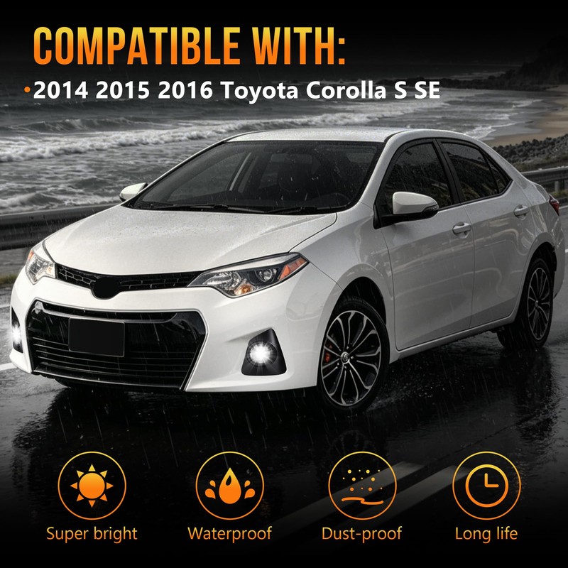 LED Fog Light for 2014-2016 Toyota Corolla S SE,Front Bumper