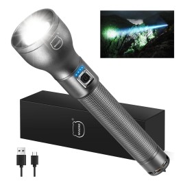 Linternas Potentes Led Recargables De Alta Luminosidad, 250000 Lm Lampara Super Brillante Linternas De Potencia Con 3 Modos De Iluminación,linterna De Mano Con Martillo De Seguridad Para Caza,negro