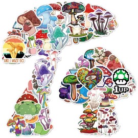 50 Pcs Aesthetic Mushroom Stickers Pack, Water Bottle Stickers for Adults, Waterproof Vinyl Bulk Stickers for Classroom, Scrapbook, Laptop, Car, Phone, Luggage, Journaling, fridge, folders.