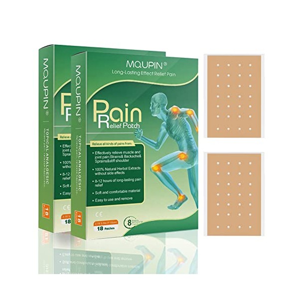 Pain Relief Plaster,MQUPIN Pain Relieving Patch,Long Lasting Effect Relief Knee Pain Backache Joint Muscle Cervical Vertebra Pain Relief Patch,Up to 24 Hours(7 * 10cm,36PCS)