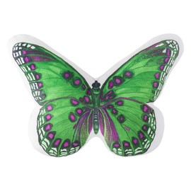 JWH 3D Butterfly Accent Pillow Case Stuffed Plush Animal Decorative Throw Pillow Cover Soft Pillowcase Child Girls Gift Cushion for Bed Sofa Couch Bedroom 13x15 Inch Green Purple