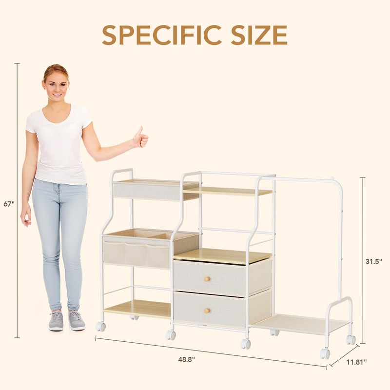 BBLIKE Diaper Caddy Organizer with Hanging Rack - 3 Tier