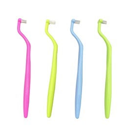 Pack of 4 Orthodontic Toothbrushes, Compact Interdental Spacing Brush for Braces, Dental Implants and Tooth Detail Cleaning, Style B