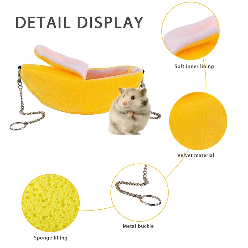 Lcvasvuz 1 Pcs Creative Banana Design Hammock for Hamsters and