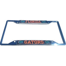 Florida Gators Silver Chrome Carbon 3-D License Plate Frame