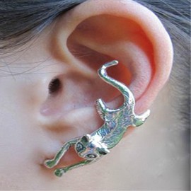 Aneneiceera Boho Cat Ear Cuff Earrings Exaggerated Cat Cuff Wrap Earrings Punk Ear Climber Cuff Earrings Gothic Vintage Clip on Ear Wrap Earrings Jewelry for Women