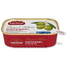 King Oscar Mackerel Fillet in Olive Oil 4.05 oz (Pack of 12)