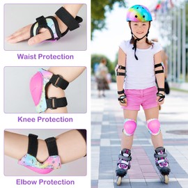 MHJY Knee Pads for Kids Elbow Pads Children Wrist Guards Unicorn Protective Gear Set for Girls Boys Roller Skates, Skateboard, Bike, Scooter, Inline Skating, Cycling Age 3-8 Years