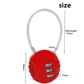 Set of 4 Combination Locks, 3 Digit Suitcase Combination Lock Colourful Combination Lock for Suitcase, Luggage, Travel Bag, Locker, Door Cabinets