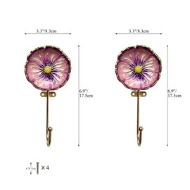 Tricune Vintage Flower Shaped Decorative Wall Hooks Rack Hangers for Hanging Clothes Coats Towels Keys Hats, 2 Pack Antique Metal Mounted Wall Hook