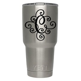 ViaVinyl Monogram die Cut Decal/Sticker. Click for Color/Letter Options. Available in Four Colors and All Letters A-Z! Great for Windows, Yeti and RTIC tumblers, Macbooks and More! (Letter C, Black)