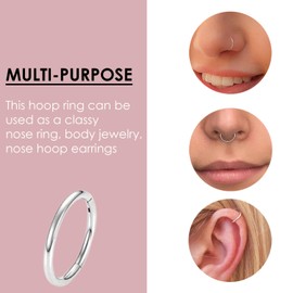 S & S PRODUCTS Nose Ring Small Silver Nose Hoop Ring Multipurpose Hoop For Suptum Ring Lip Ring Earrings