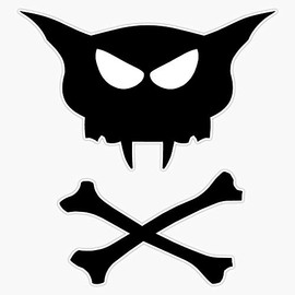 Leyland Designs Pirate Cat Skull and Crossbones Sticker Outdoor Rated Vinyl Sticker Decal for Windows, Bumpers, Laptops or Crafts 5"