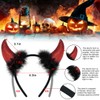 Leuceiy Devil Horns Devil Horns Headband Devil Horns Men Red