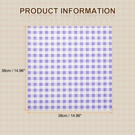 HARFINGTON 500pcs Square Checkered Wax Paper Sheets 14.96" x 14.96" Oil-absorbing Dry Food Wrapping Paper for Sandwich Baking Paper Liners Picnic Basket Bread Hamburger Wrap Kitchen, Purple