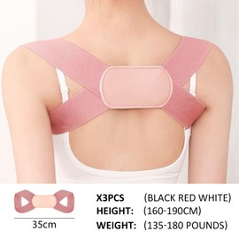 3 Pieces Adjustable Back Posture Corrector, Neck Hump, Upper Back Support, Neck Hump, Posture Corrector for Men, Women, Children