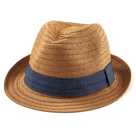 Trilby Hat Mens Fedora Hats for Men Straw Fedora Hat Sun Hat Panama Hat Foldable, Khaki, Medium-Large