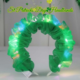 Reaky St Patricks Day Headband Green Irish Hair Band Headband Festival Costume Hair Accessories for Women Green
