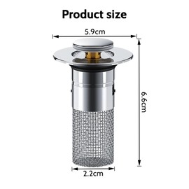 2 Stücke Abflussstopfen Waschbecken, Pop Up Waschbeckenstöpsel, Anti Clogging Spülbecken Stöpsel, Siebstopfen mit Haarsieb, Abflussstopfen Waschbecken für 34-40mm Abflussloch