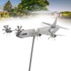 Aircraft Wind Sculpture Wind Powered Rotate Stainless Steel Airplane Windmill