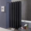Scamzsure Black Shower Curtain Liner Polyester Fabric Heavy Duty Curtains