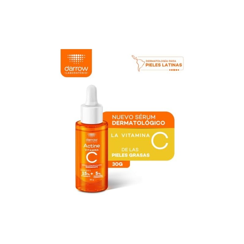 Darrow Actine Serum Facial Vitamina C y Niacinamida Iluminador, 30ml