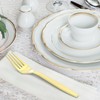Dealusy 360 Count Extra Heavy Duty Gold Plastic Forks Disposable,