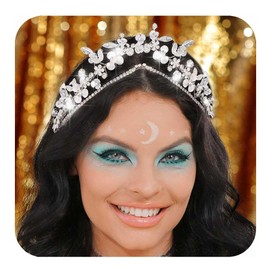 GORAIS Rhinestones Bridal Headpieces Silver Wedding Tiaras Headband Hair Accessories for Brides and Flower Girls