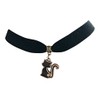 dunns-jewels Black Velvet 16mm Choker with a 22mm Black Cat