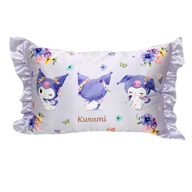 MORIPiLO Sanrio Kromi-chan 4621367 Morishita Pillowcase Silk Touch, 16.9 x 24.8 inches (43 x 63 cm), Washable, Ruffle Included, Low Friction, Triple Moisturizing, Character Goods, Purple