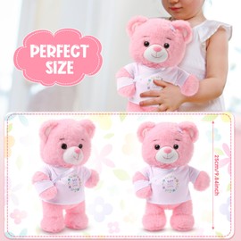 Deekin Broken Arm Gifts for Kids Get Well Soon Bear Stuffed Animal Gifts Bear for Kids Adult with Broken Arm After Surgery Soft Bandage Plush 10 Inches(Pink)