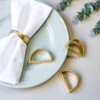 Cuff Brushed Gold Napkin Rings Set of 4, Modernist Napkin