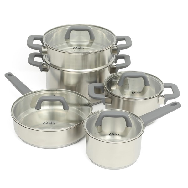 Oster Oster Beauford 9 Piece Stainless Steel Non-Toxic Pots and