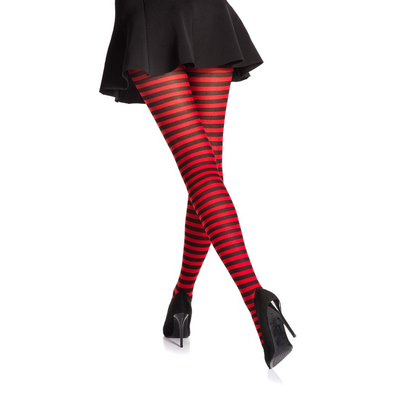 Romartex Colourful tights with stripes, red