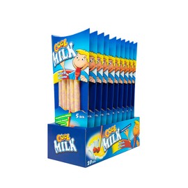 Cool Milk Eco Drinking Straws for Cocoa Making, Cherry Banana, Kiba, 10 Packs of 5 Compostable Drinking Straws (1 Tray x 300 g)
