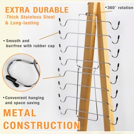 2 Pcs Closet Organizer, 8 Tier Tank Top Hanger and 6 Tier Skirt Hangers with Clips for Women, Bra Tie Jeans Pants and Storage Space Saving, Non-Slip Hanging Sport Bras Holder, Stainless Steel