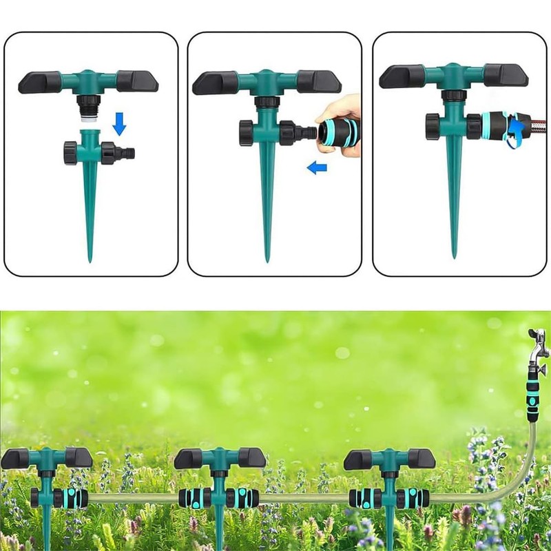 Hsthe Sea 360 Degree Automatic Rotating Sprinkler Pack Garden Watering