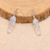 White Opal Imitation Wire Wrapped Point Crystal Earrings for Women