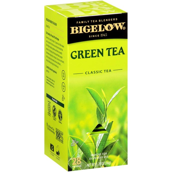 Bigelow Classic Green Tea 28-Count Box (Pack of 3) Premium Bagged Green Tea Bright Antioxidant-Rich All Natural Medium-Caffeine Tea in Individual Foil-Wrapped Bags