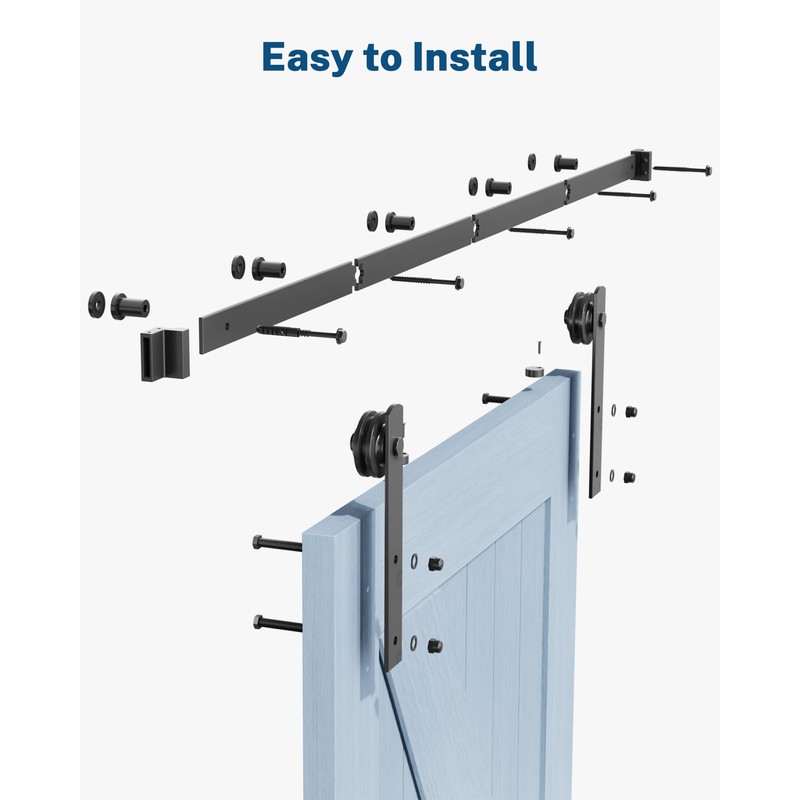 TITECK Sliding Barn Door Hardware Kit - 5 FT Heavy