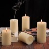 2.8x4 Pillar Candles Set of 6, Unscented Ivory Pillar Candles