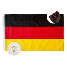 Qanmua Germany Flag 90 x 150 cm, 210D Nylon 160 g/m² Durable National Flag Federal and Germany Flag with Brass Eyelets, German Flag with Stitched Stripes for Indoor and Outdoor Use