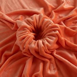 Qidkeo Minky Fabric by The Yard for Pillows, Toys, Garments, Baby Products, and Blankets 60" Wide(Orange,1Yard)
