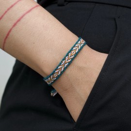 Boho Woven Bracelet - Emerald Green - Arrow Pattern, Woven Friendship Bracelet