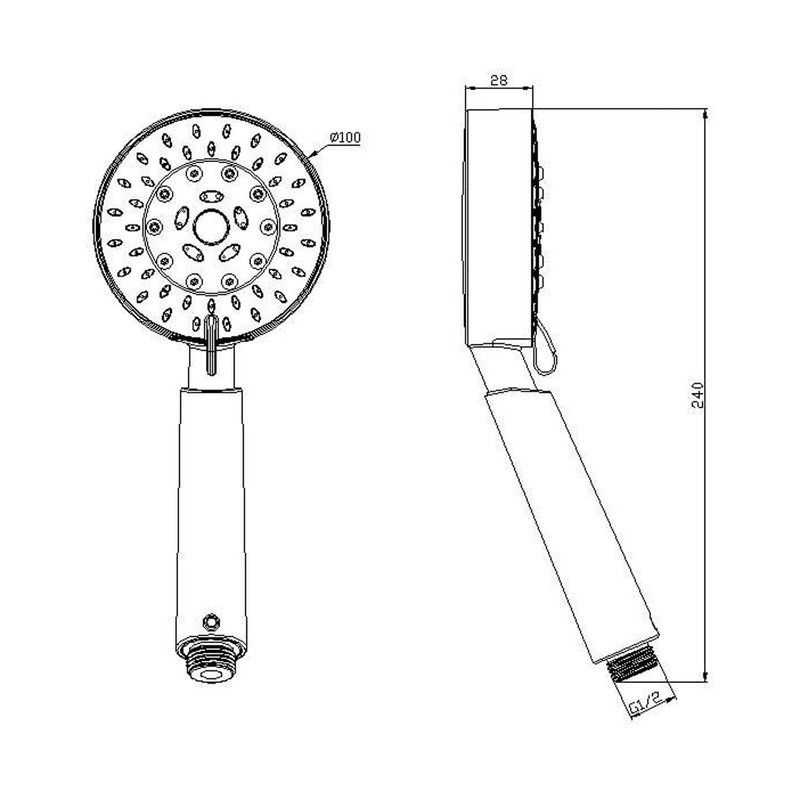 Shower Head with Self Powered Flow Meter, Water and Energy