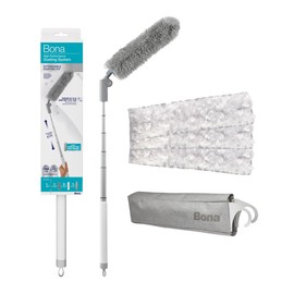 Bona High Performance Dusting System - 1 Extendable Handle, 3 Disposable Dusters, 1 Reusable Duster, & 1 Storage Bag - Extendable Dusting Kit