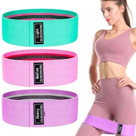Set De 3 Ligas De Resistencia De Tela con Antideslizante Bandas Elásticas para Glúteos Piernas Y Entrenamiento Funcional Diferentes Niveles De Resiste