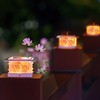 Dynaming 4 Pack Solar Post Cap Lights Outdoor with Flickering