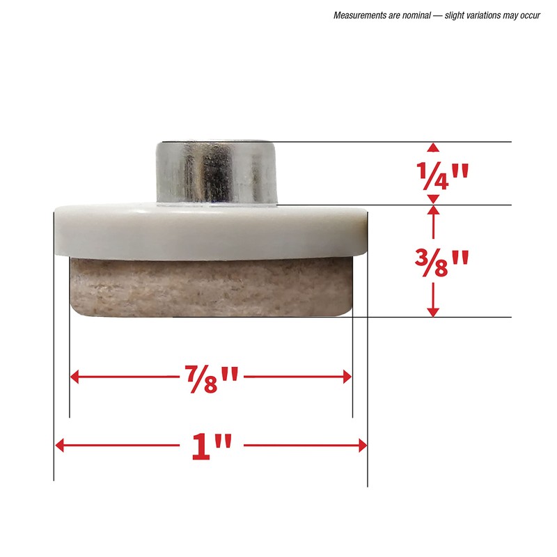 Shepherd Hardware 9934 1-Inch Felt Nail On Furniture Pads, 8-Pack,Almond
